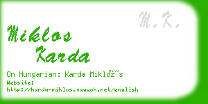 miklos karda business card